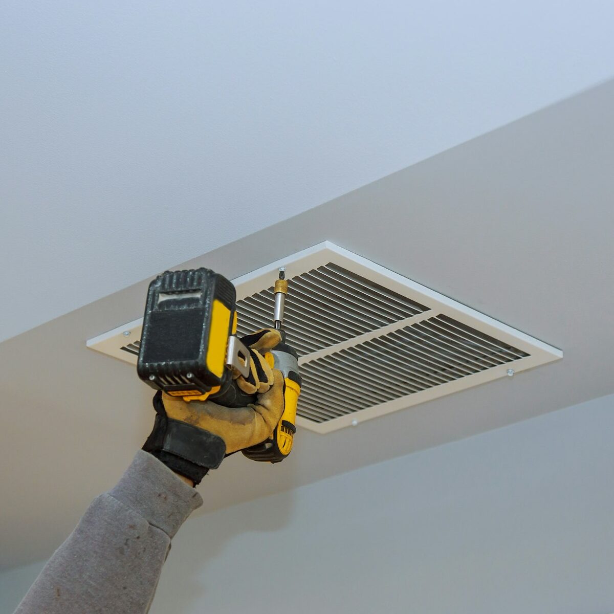 Installation of ceiling HVAC ventilation hole from ventilation skin cover